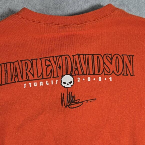 Vintage Womens Henley Thermal Harley Davidson T Shirt 2001 made in USA Large - Picture 8 of 12